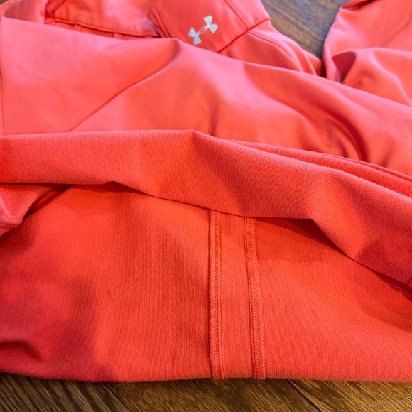 Under Armour ColdGear Quarter-Zip Pullover Athletic Top Neon Pink/Coral S/M - Picture 4 of 9
